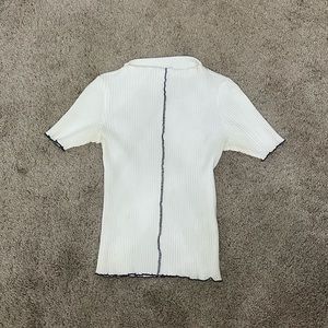 Zara lettuce trim short sleeve shirt